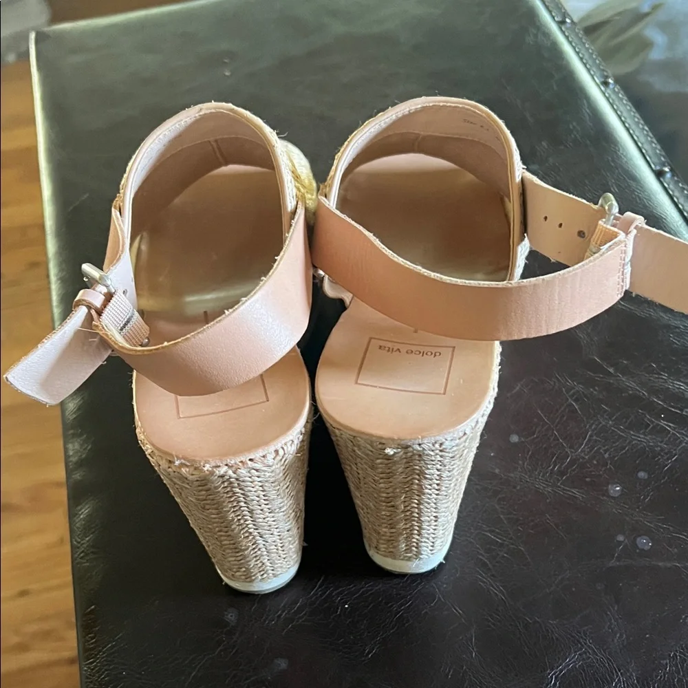 Dolce Vita Beige Woven Wedges - Picture 3 of 9